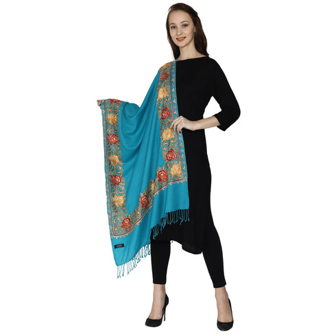 Women's Aari Embroidery Wool Stole